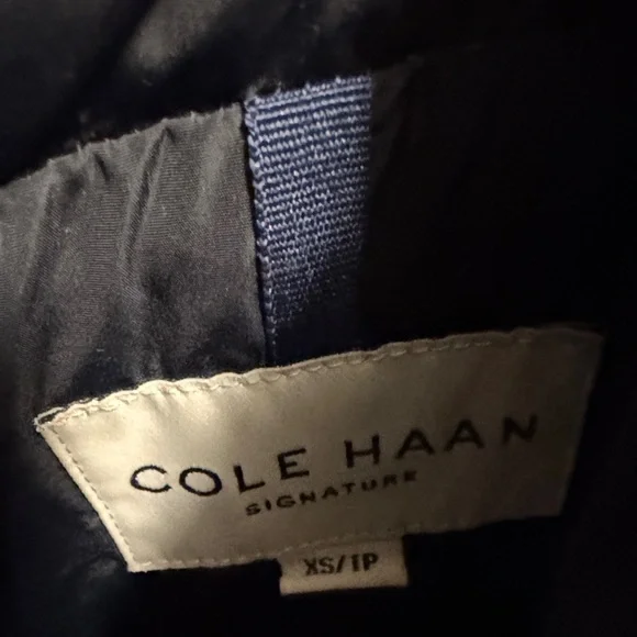 Cole Haan Dark Blue Hooded Down Puffer Jacket - Picture 4 of 15